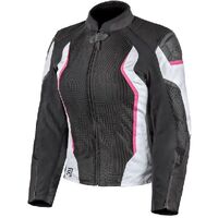 Rjays Ladies Sector Black White Pink Textile Jacket