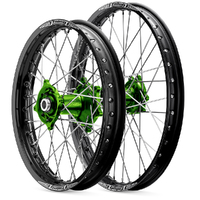 Talon Black Rim/Green Hub KX250F 2021-24 / KX450F 2019-2024 21/19x2.15 Wheel Set