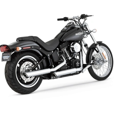Vance & Hines Twin Slash 3" Slip-On Chrome 07-17 Softail, Rocker And Breakout 14-17