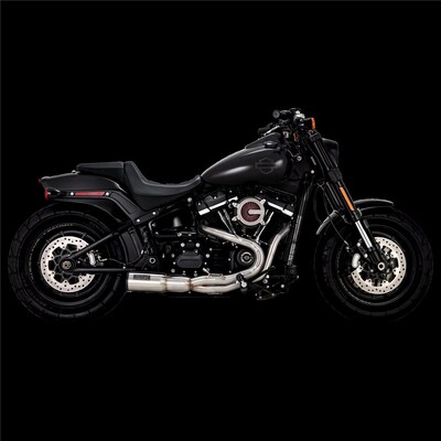 V&H HI-OUTPUT 2-1 STAINLESS STEEL SOFTAIL 18-21 (FITS FXFB/FXBB/FLSL/FLDE/FXLR)