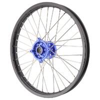 Xtech MX Mini Wheel Front KX85 2001 Up Black Rim Blue Hub Silver Spokes 17 X 1.40