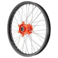 Xtech Mx Mini Wheel Front Ktm85 2012 Up Black Rim Orange Hub Silver Spokes