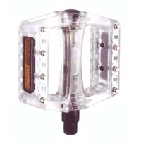 X-Tech Pedal Bmx Plastic + Metal Pins 9/16 Inch Clear