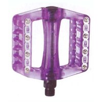 X-Tech Pedal Bmx Plastic + Metal Pins 9/16 Inch Clear Purple