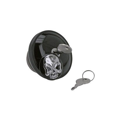 Zodiac Locking Skull Gas Cap - Chrome