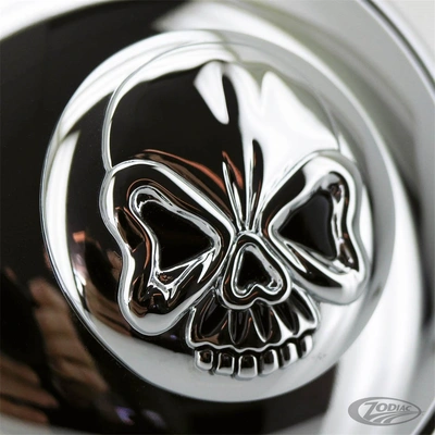 Zodiac Locking Skull Gas Cap - Chrome