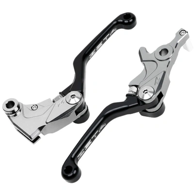 Zeta Pivot Lever Set for KLX 250 '08<, KLX125/150S, KLX230/R '20<, D-Tracker 125, Versys 250/300 '17< (3 Finger, CNC) - Black