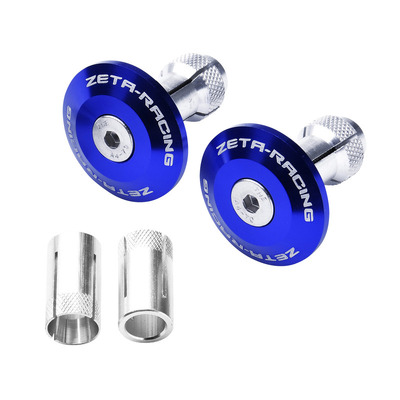 Zeta Bar End Plugs Alloy - 35Mm - Blue