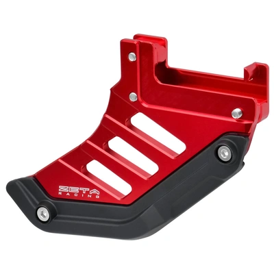 Zeta Alloy Rear Disc Guard + Poly Bumper for GasGas '21<, Husqvarna '14<, KTM '23<, Stark - Red - 