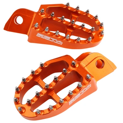 Zeta Ultrawide Alloy Footpegs for KTM/Husqvarna/Beta - Orange - 57mm