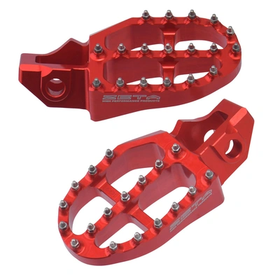 Zeta Ultrawide Alloy Footpegs for GasGas/Husqvarna/KTM - Red - 57mm