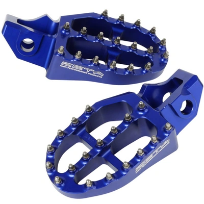 Zeta Ultrawide Alloy Footpegs for KTM/Husqvarna/GasGas - Blue - 57mm