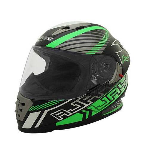Rjays Spartan Superbike Helmet White Black Green XS